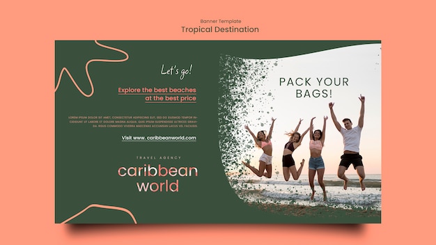 Travel and Vegetation Style Horizontal Banner Template – Free Download