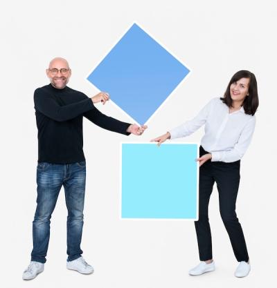 Man and Woman Holding Squares – Free Stock Photo for Download