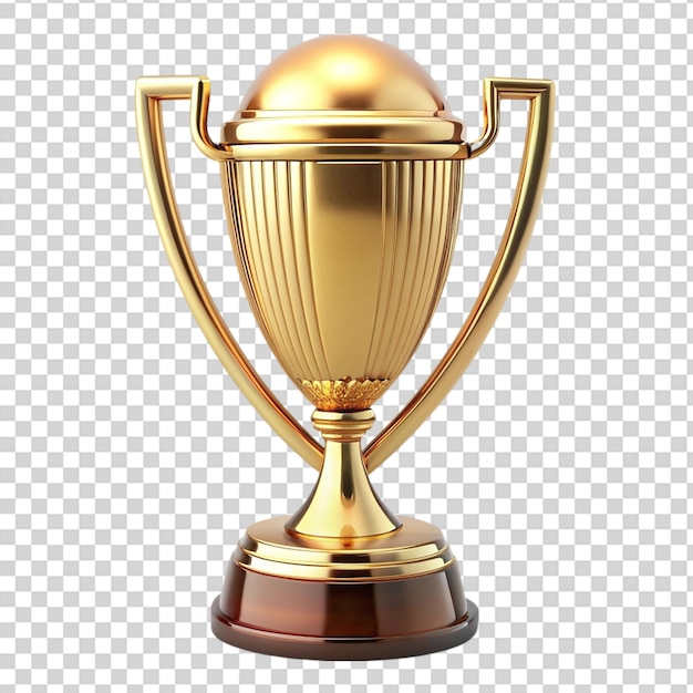 A Golden Trophy with Gold Base and Handle on Transparent Background – Free Download