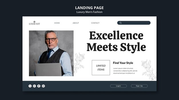 Luxury Men’s Fashion Landing Page – Free Download