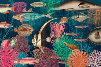 Vintage Underwater Pattern Background Illustration – Free to Download