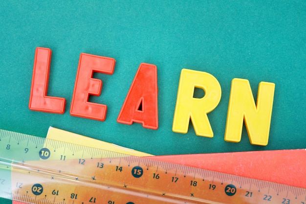 Top View of Letters on a Blackboard: Free Download of Stock Photo