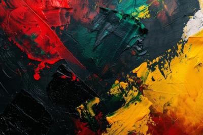 Abstract Artistic Oil Canvas in Yellow and Red Hues – Free Stock Photo for Download