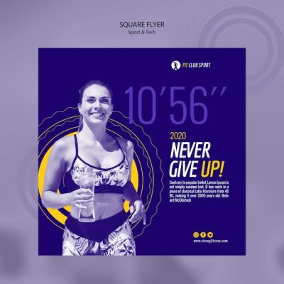 Sport Tech Square Flyer Featuring Woman – Free Download