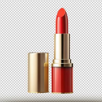 Red Lipstick Mockup Design on Transparent Background – Free to Download