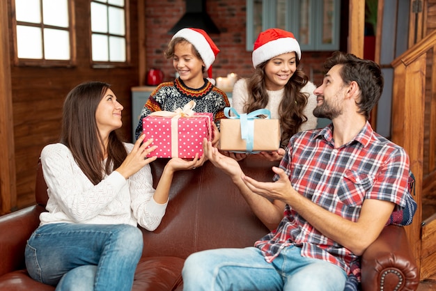 Kids Surprising Parents with Gifts – Free Stock Photo Download