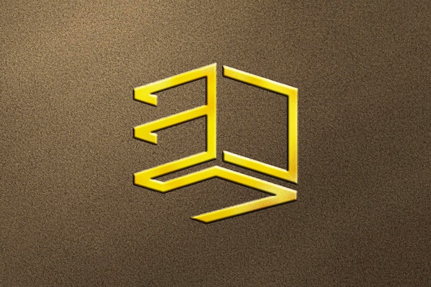 Gold Logo Mockup on Textured Background – Download Free Stock Photo