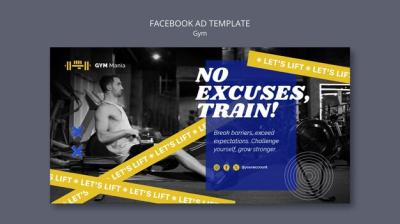 Flat Design Gym Training Facebook Template – Free Download