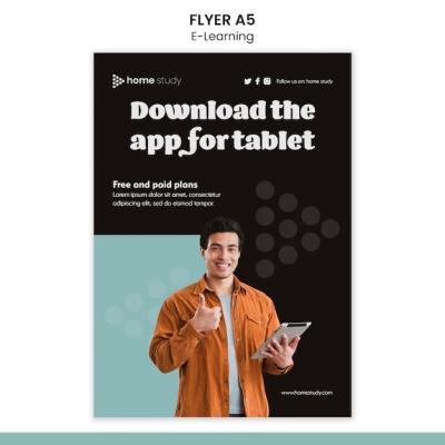 E-learning Vertical Flyer Template – Download Free Stock Photo