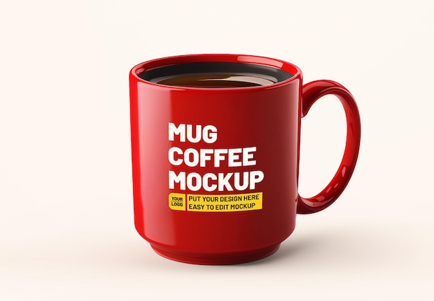 Red Coffee Mug Mockup – Download Free Stock Photo