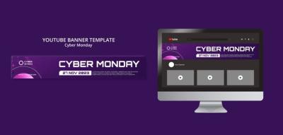 Cyber Monday YouTube Banner Template – Free Download