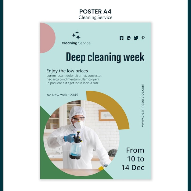 Poster Template for House Cleaning Company – Free Download