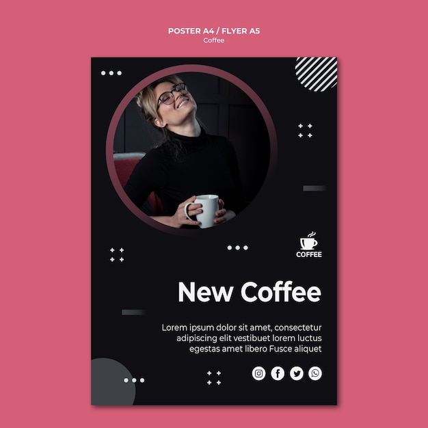 Creative Coffee Concept Poster Design – Free Stock Photo Download