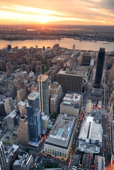 Stunning Hudson River Sunset Over Manhattan, New York City – Free Download