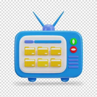 3D Icon of Retro TV with Antenna and Switcher for Database Concept – Free Stock Photo for Download