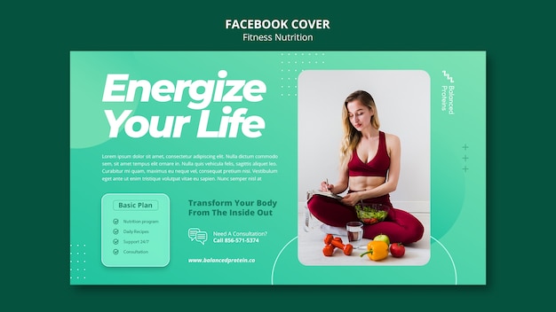 Fitness Nutrition Facebook Cover – Free Download