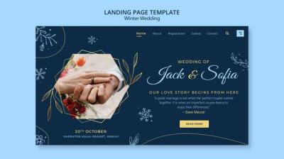 Hand Drawn Winter Wedding Landing Page – Free Download