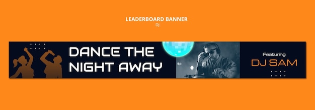 DJ Party Leaderboard Banner Template Design – Free Download