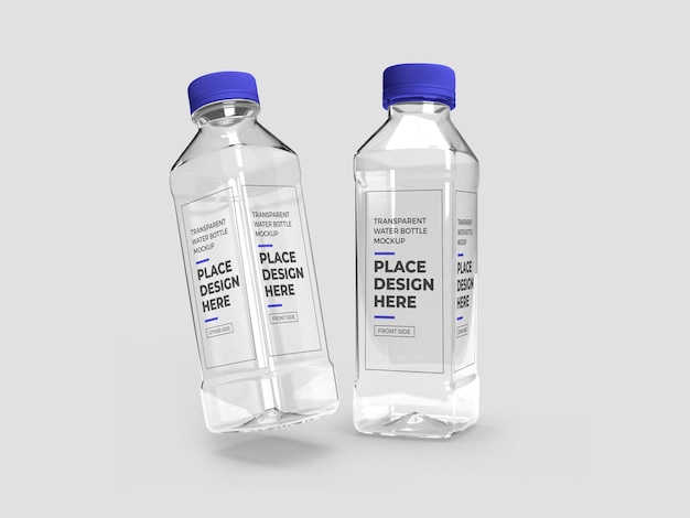 Realistic Transparent Plastic Bottle Mockup – Free Download