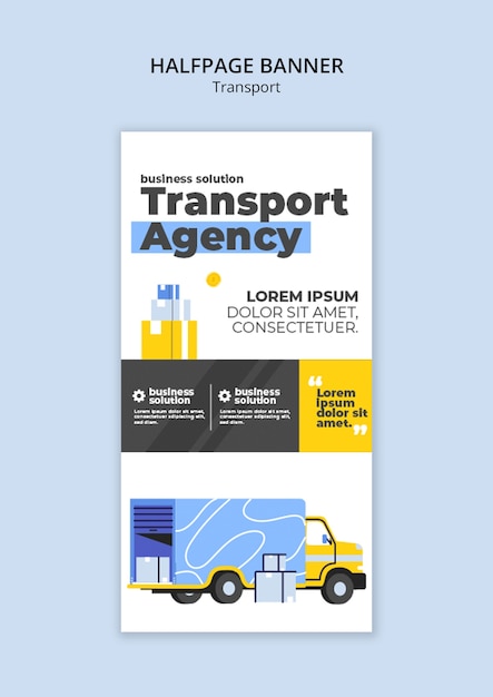 Transport Halfpage Banner Template Design – Free Download