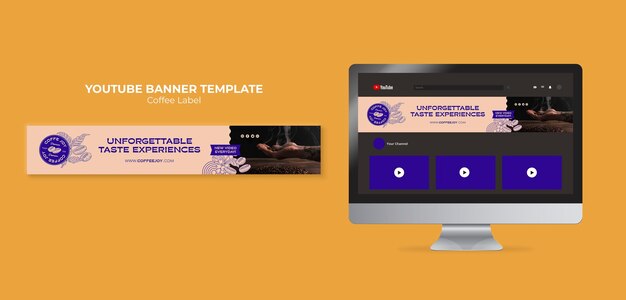 Coffee Label YouTube Banner Template – Free Download