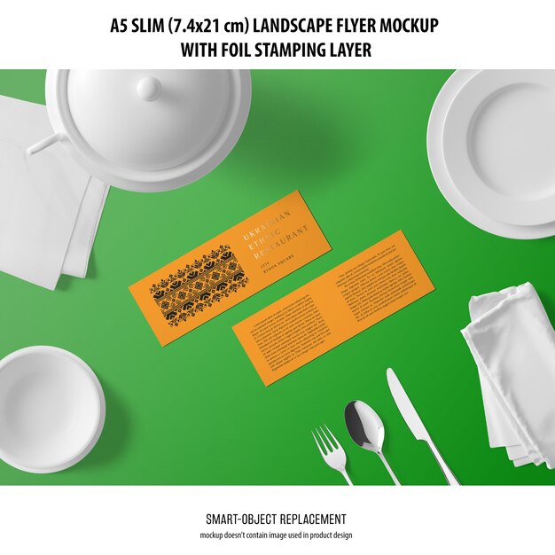 A5 Slim Landscape Flyer Mockup – Free Download