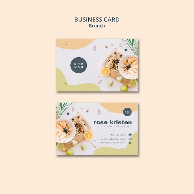 Delicious Brunch Business Card Design – Free Download