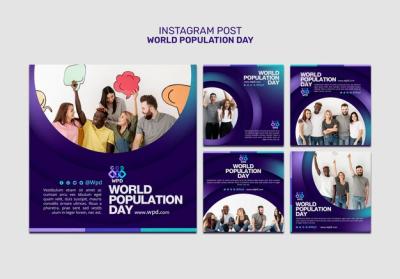 Creative World Population Day Instagram Post Templates for Free Download