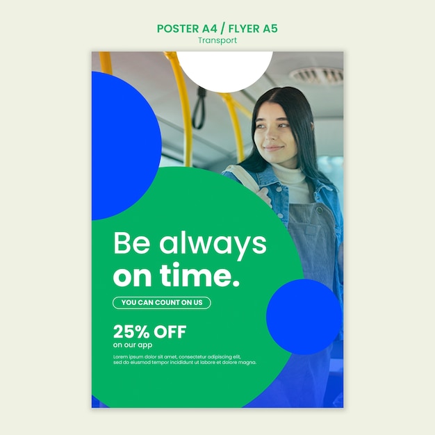 Vertical Poster Template for Public Transportation – Free Download