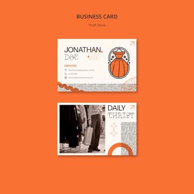 Thrift Store Concept Business Card Template – Free Download