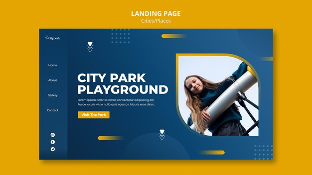 City Park Landing Page Template – Download Free Stock Photo