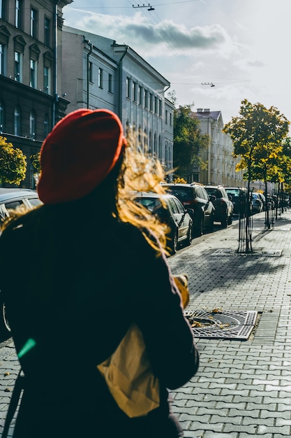 French Woman Wearing a Beret with Baguettes on the Street – Free Stock Photo for Download