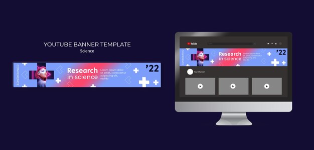 Science and Virtual Reality YouTube Banner Template – Free Download