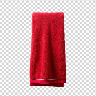 A Hanging Red Towel Isolated on Transparent Background – Free to Download