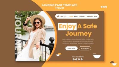 Traveling Woman Landing Page Template – Free to Download