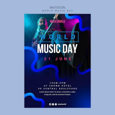 Gradient Music Template Design – Free to Download