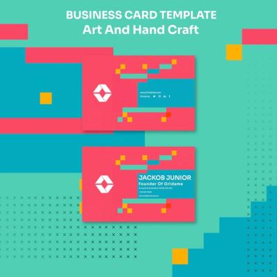 Flat Design Arts and Handcraft Business Card – Free Download