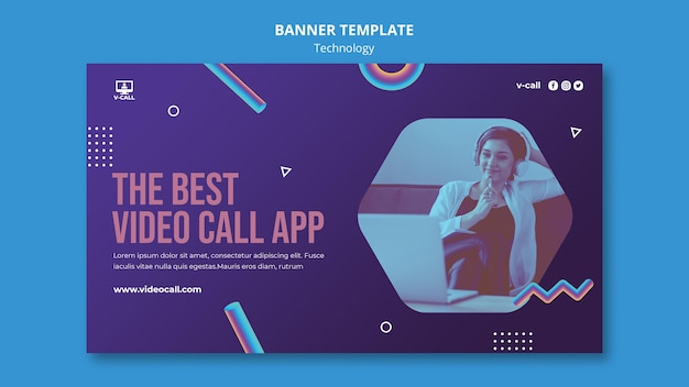 Video Call App Banner Template – Free to Download