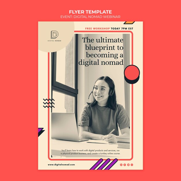 Digital Nomad Print Template for Creative Projects – Free Download