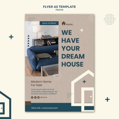 Dream House Print Template – Free Download, Download Free Stock Photo