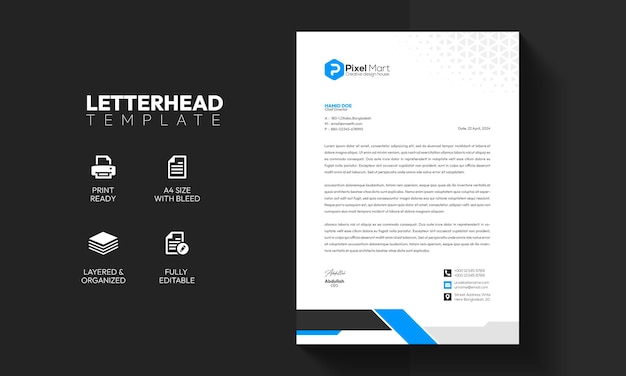 Modern Business and Corporate Letterhead Template Design for Free Download