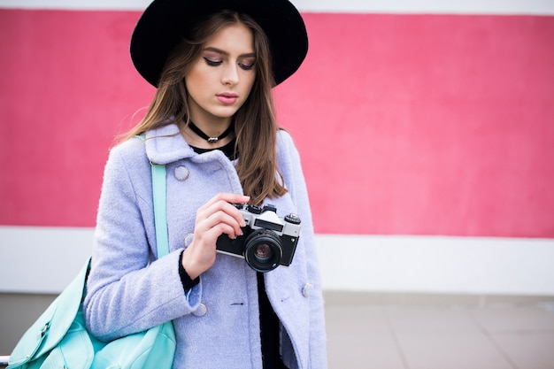 Happy Young Woman Photographer – Download Free Stock Photo