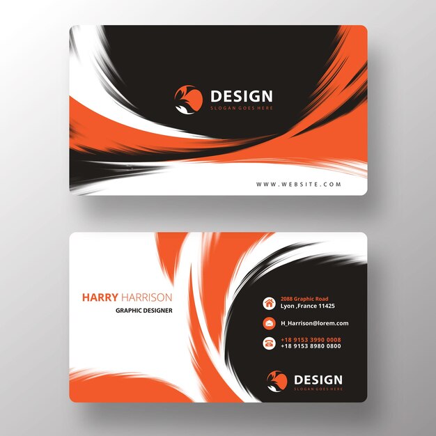 Professional Brush Wavy Business Card Template – Free to Download