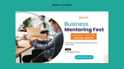 Horizontal Banner for Webinar and Business Startup – Free Download