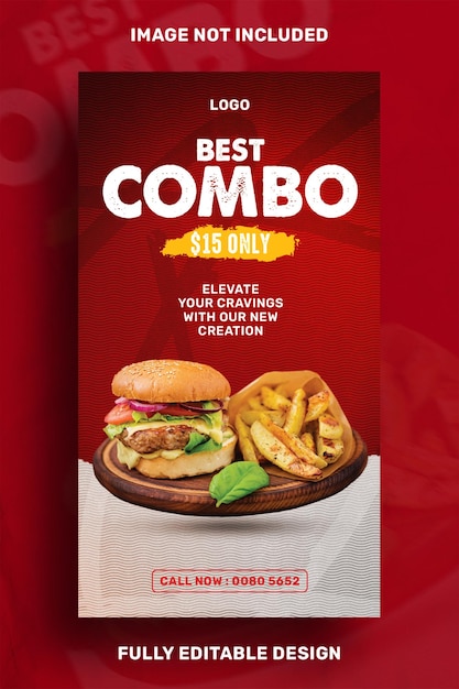 Burger Restaurant Combo Offer Instagram Story Template – Free Download