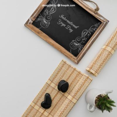 Chalkboard Styled with Bamboo Cloths and Plant – Free to Download