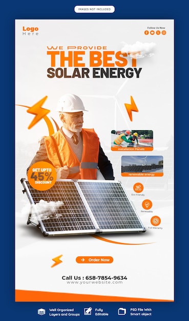 Solar Energy Panel and Power-Saving Story Template for Facebook and Instagram – Free Download