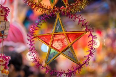 Colorful Lanterns Hanging in Ho Chi Minh City During Mid-Autumn Festival – Free Download