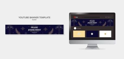 Easter Celebration YouTube Banner Template – Free Download