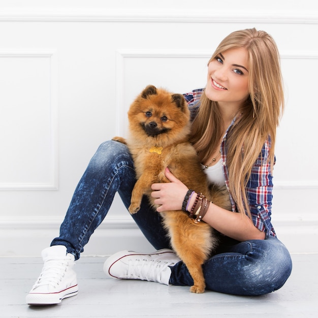 Beautiful Woman with Dog – Free Download, Free Stock Photo